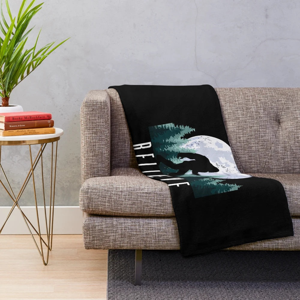 Bigfoot plush blanket with fuzzy, soft fabric