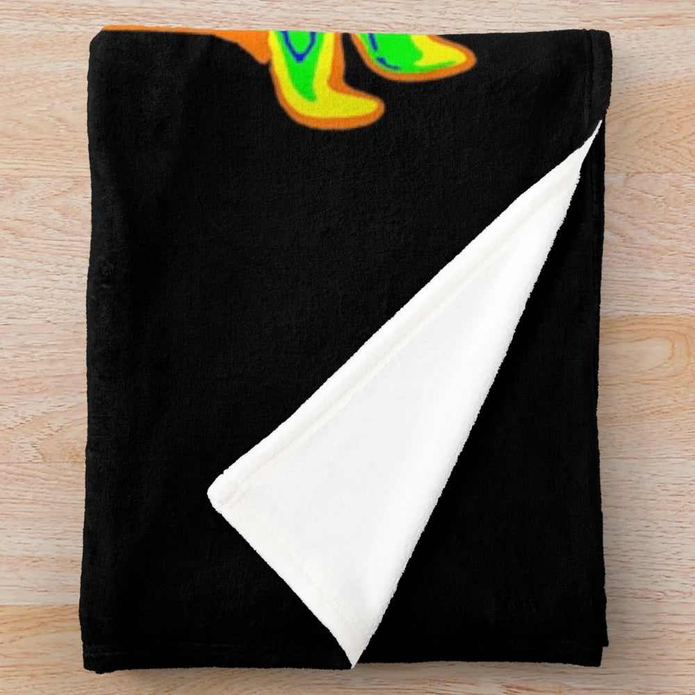 Colorful melting rubix cube graphic plush blanket