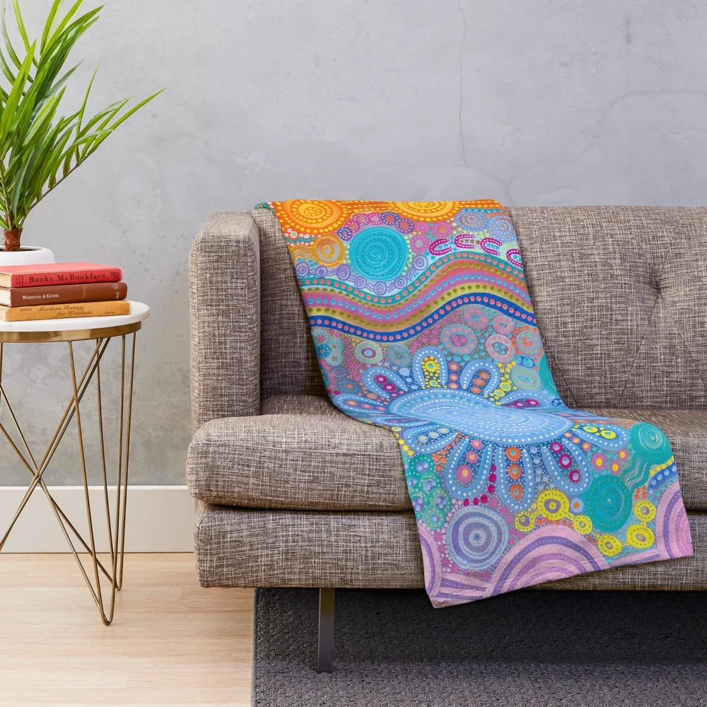 Indigenous-inspired plush blanket for family gatherings