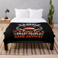 Curling blanket with curling stone design for winter sports fans