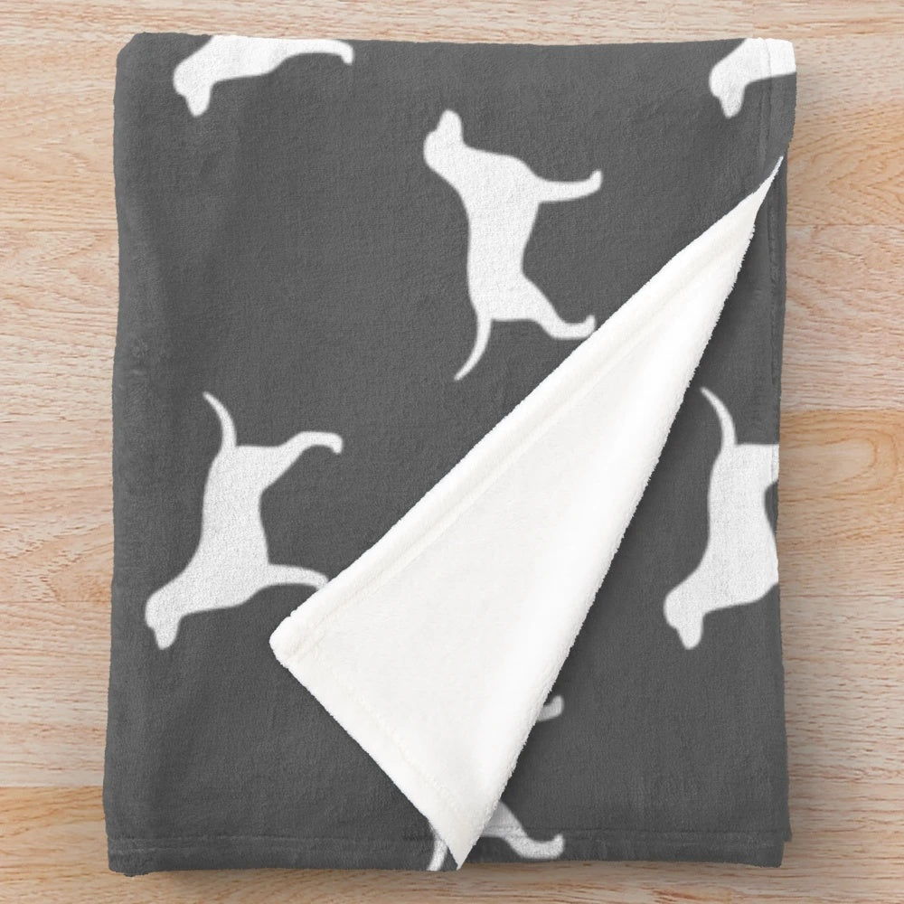 Curly Coated Retriever Silhouette Plush Blanket