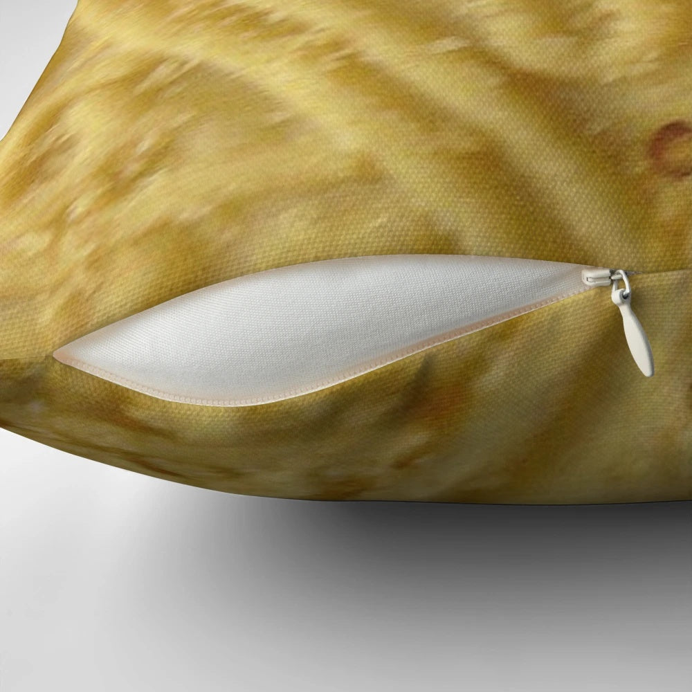 Oversized custard cream cookie-shaped pillow in a plush, soft fabric.