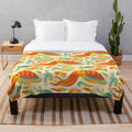 Cuttlefish plush blanket featuring a cute, colorful cephalopod design