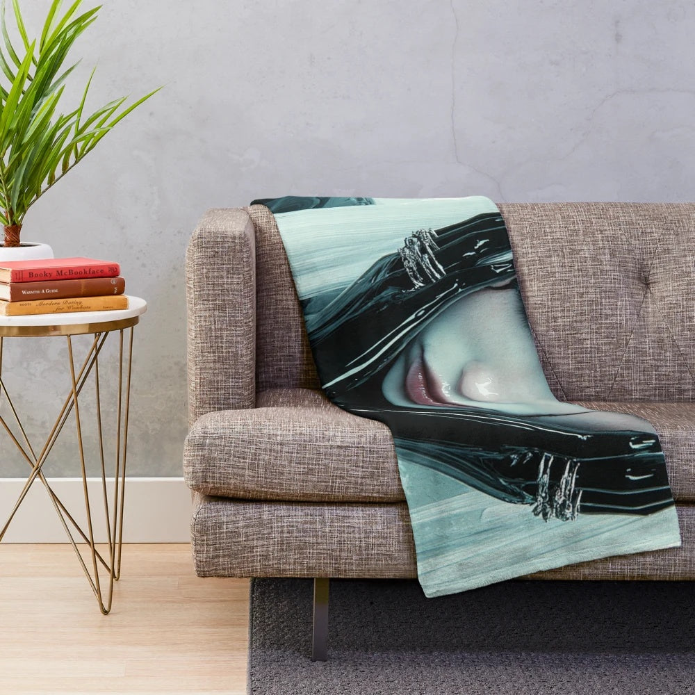 Cozy cyber girl plush blanket with soft, stylish design
