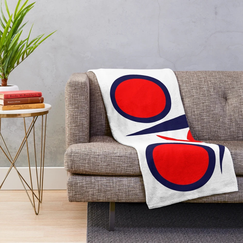 Cycling-themed plush blanket with a vintage, retro design