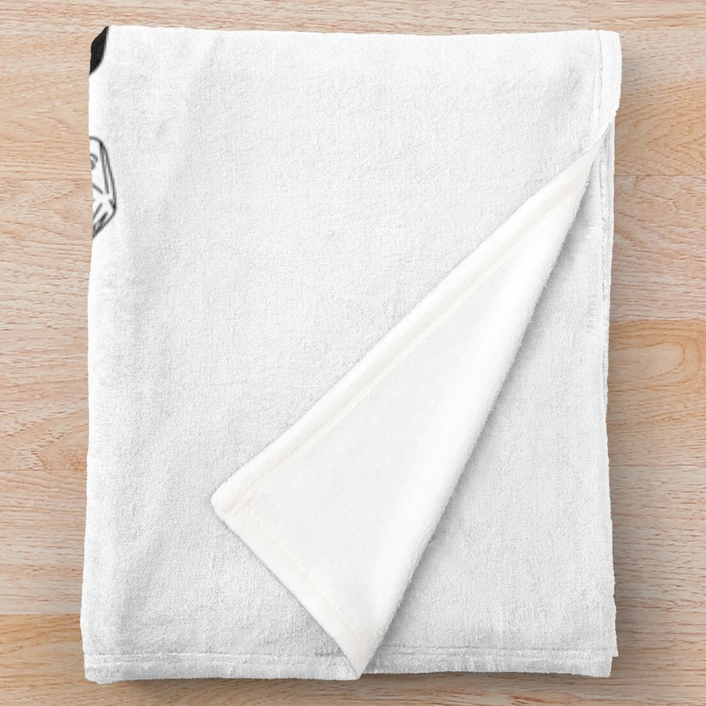 D20 cat plush blanket for dungeons and dragons fans