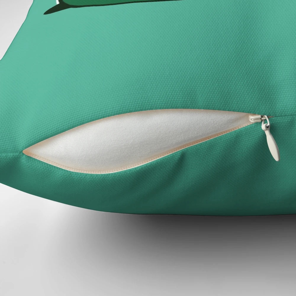 Soft, plush green dragon pillow with a d20 dice pattern, perfect for DnD enthusiasts.