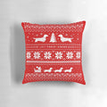 Dachshund dog breed Christmas-themed pillow with a festive knit pattern