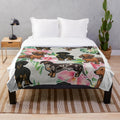 Dachshund dog plush blanket with cute cartoon design