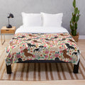 Dachshund floral plush blanket for dog owners and pet enthusiasts