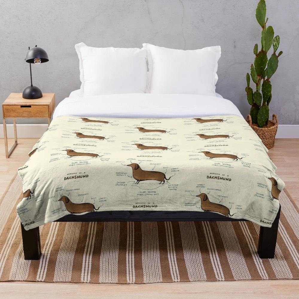 Soft and cuddly dachshund plush blanket for pet owners
