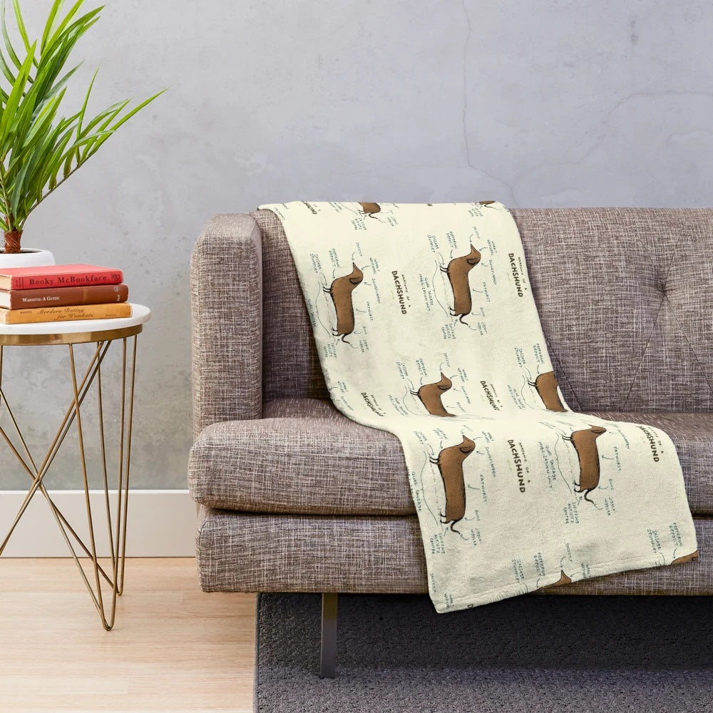 Soft and cuddly dachshund plush blanket for pet owners