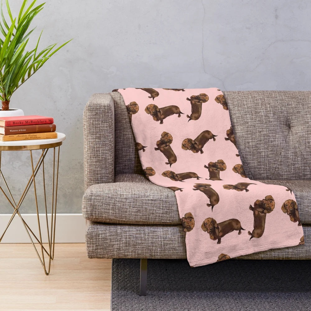 Soft and Cuddly Dachshund Plush Blanket