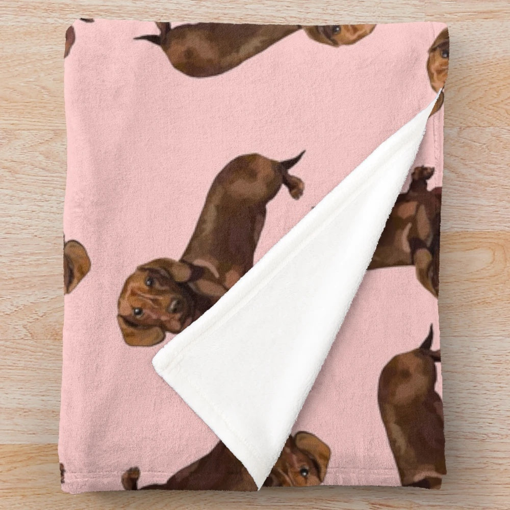 Soft and Cuddly Dachshund Plush Blanket