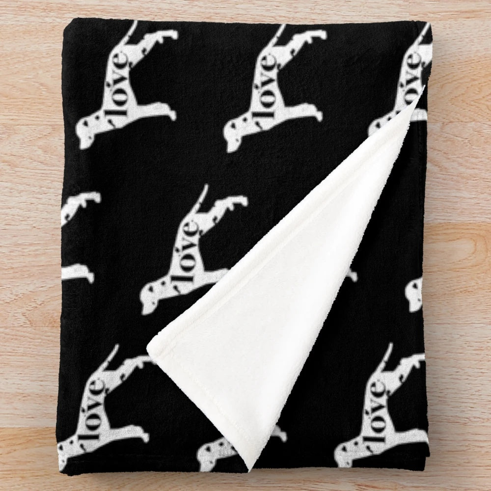 Dalmatian dog minimalist distressed vintage style plush blanket