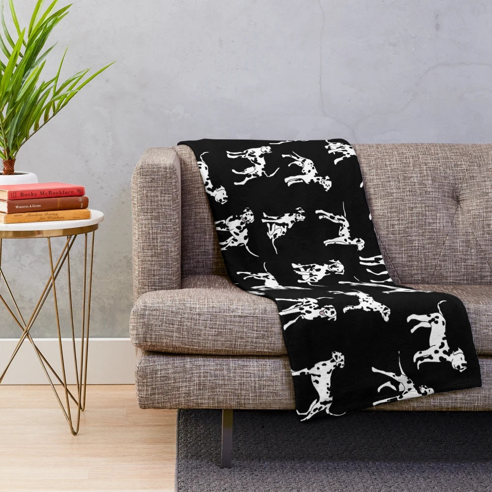 Dalmatian dog print plush blanket