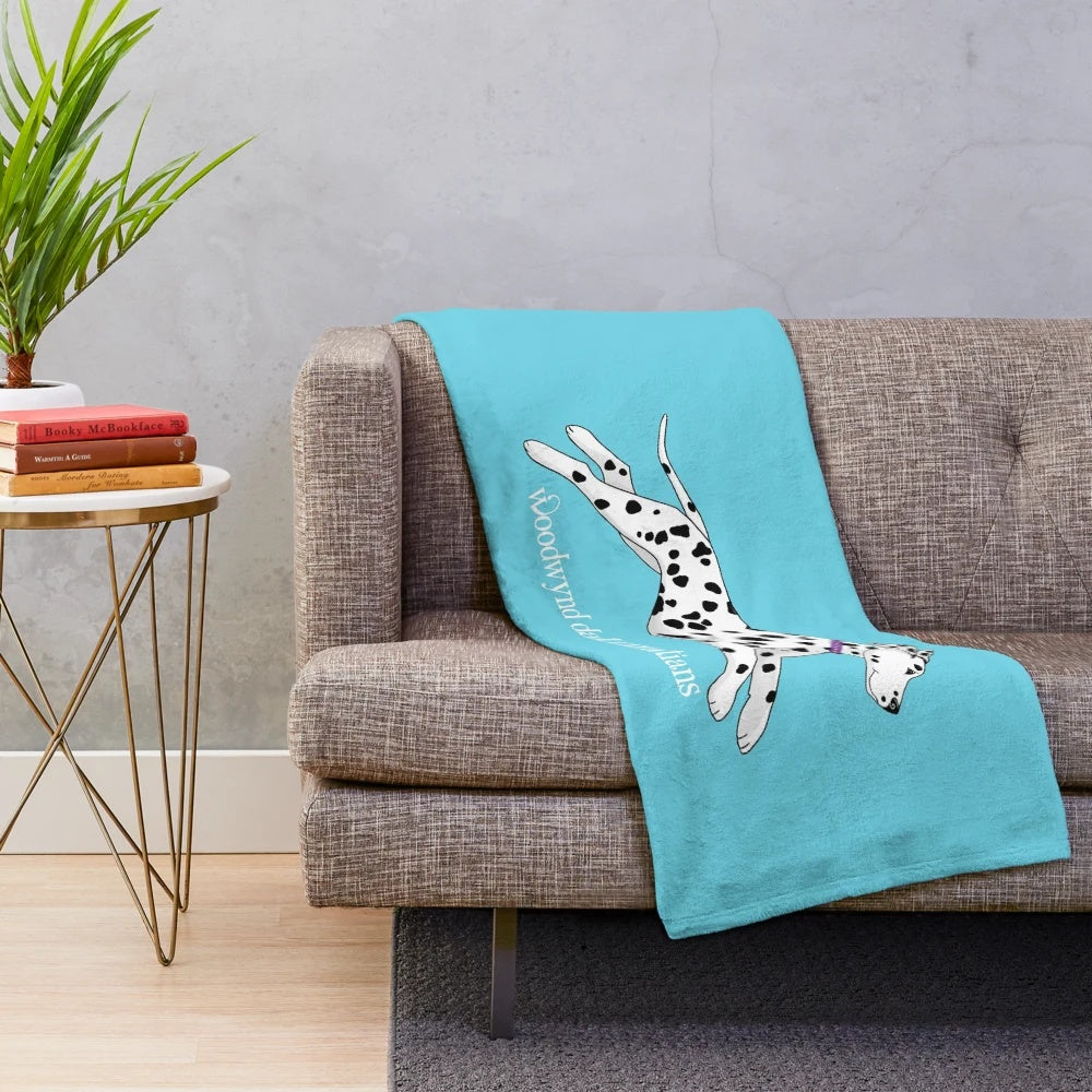 Dalmatian plush blanket with a cute dog print design