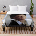 Damon Salvatore inspired plush blanket with a cozy, aesthetic design