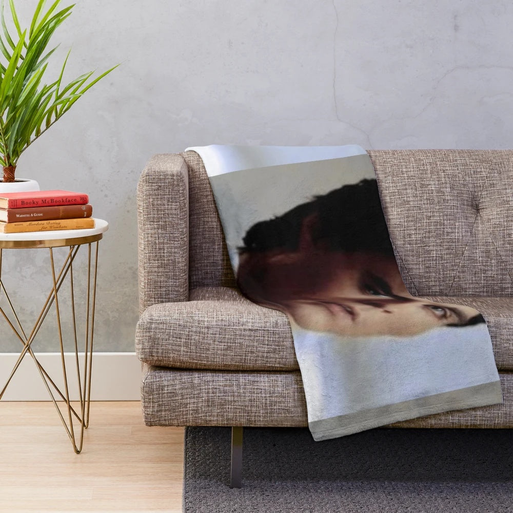 Damon Salvatore inspired plush blanket with a cozy, aesthetic design