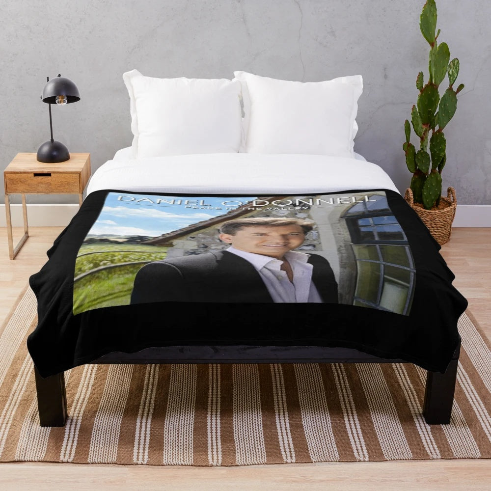 Daniel O'Donnell Plush Blanket with Peace in the Valley Album Art Design