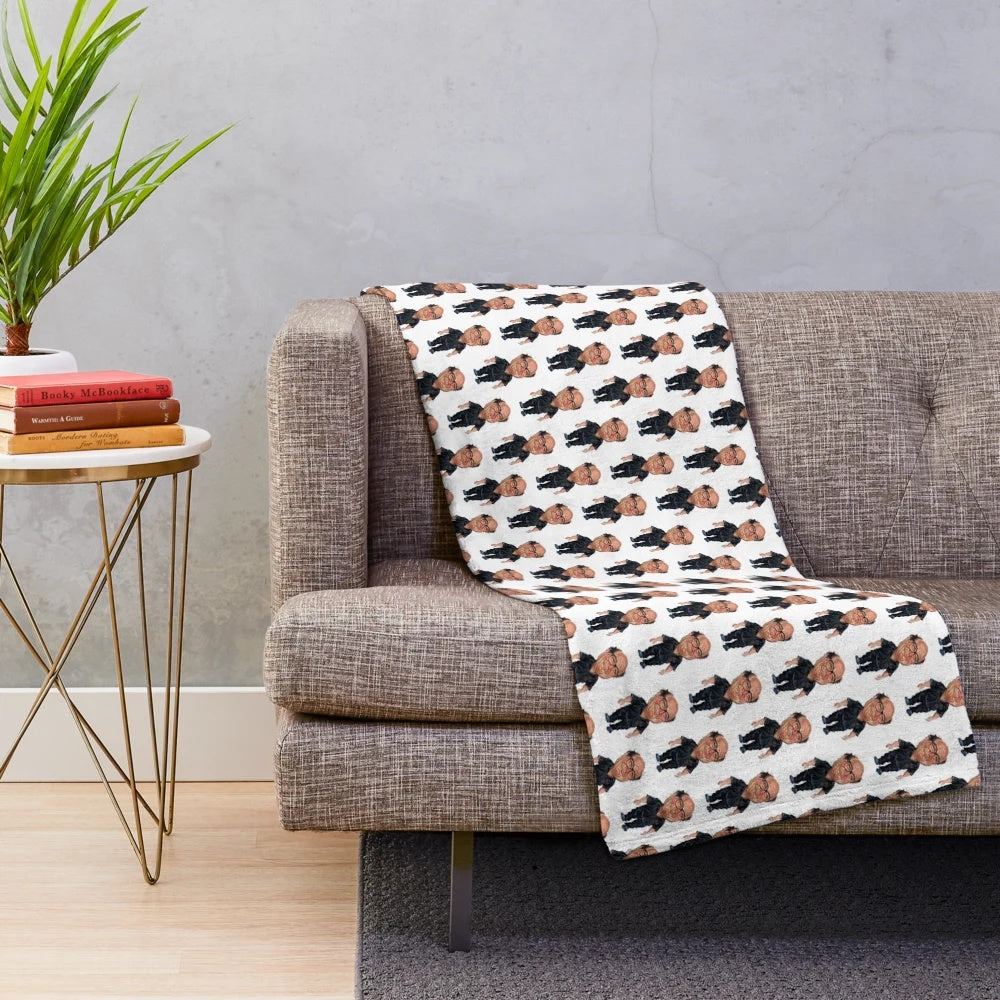 Danny Devito plush blanket with It's Always Sunny in Philadelphia design