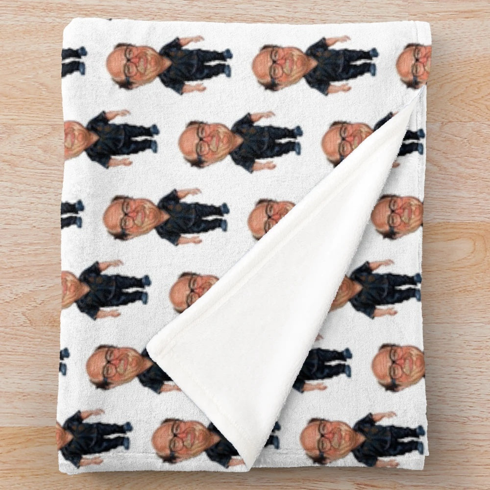 Danny Devito plush blanket with It's Always Sunny in Philadelphia design