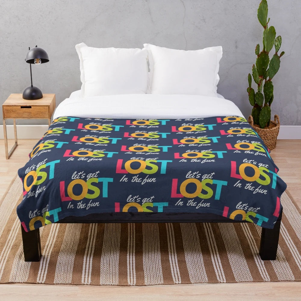 Dark blue plush blanket from the LOST collection