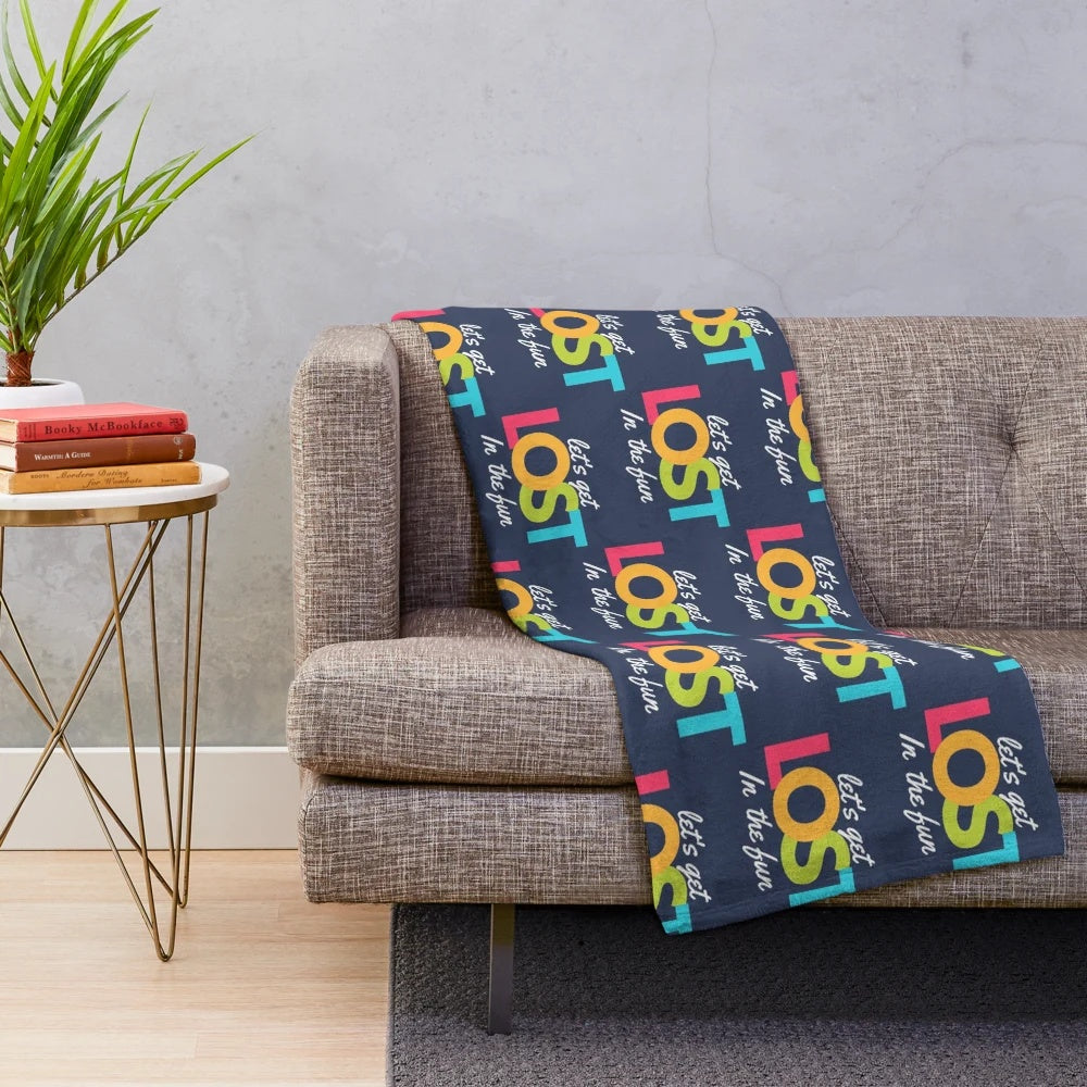 Dark blue plush blanket from the LOST collection
