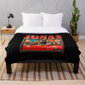 Dark green plush blanket with Jonas Brothers design