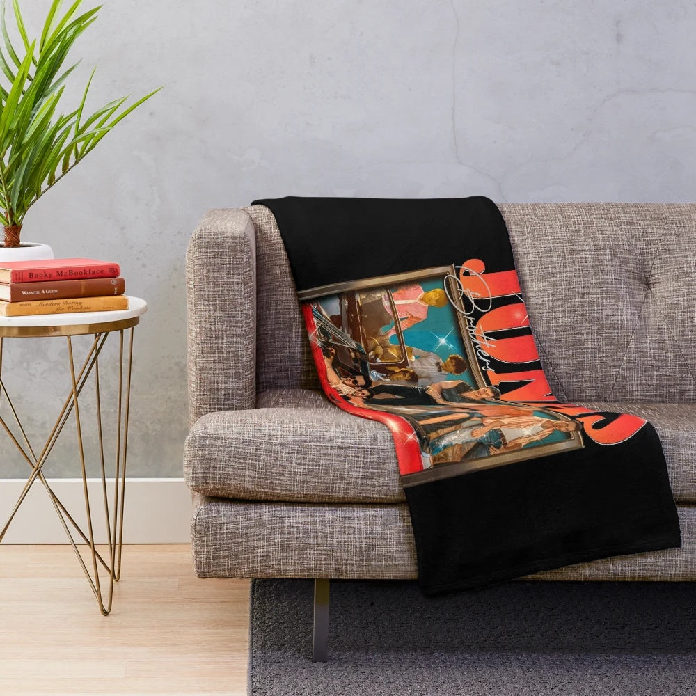 Dark green plush blanket with Jonas Brothers design