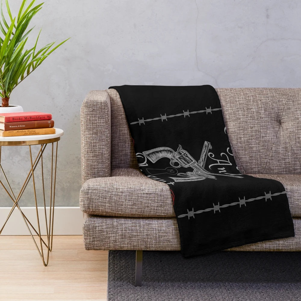 Dark Tower inspired plush blanket featuring Stephen King's iconic characters
