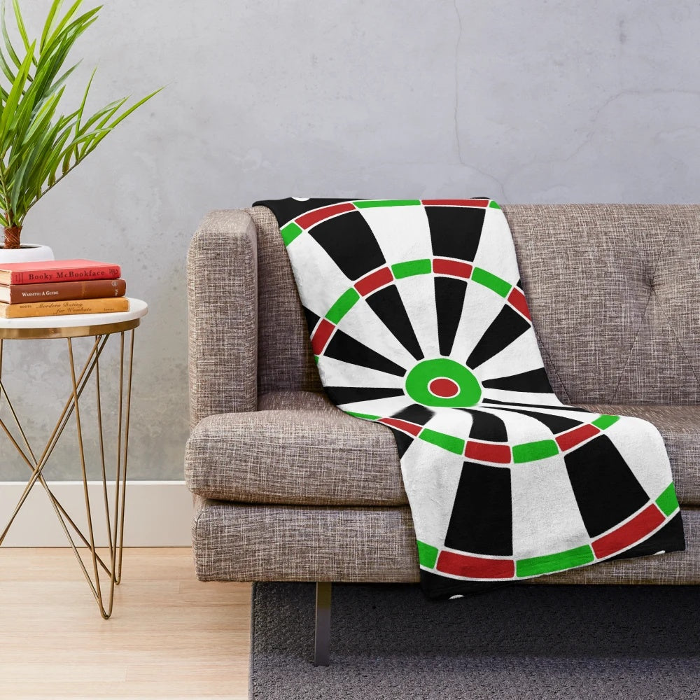 Soft and Cuddly Dart Plush Blanket with Dartboard Bull's Eye Pattern