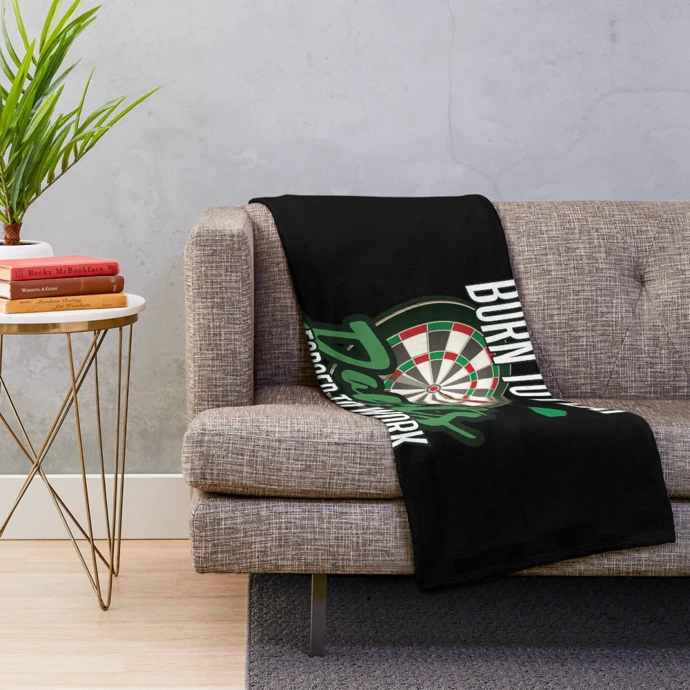 Plush blanket with darts design for dart players