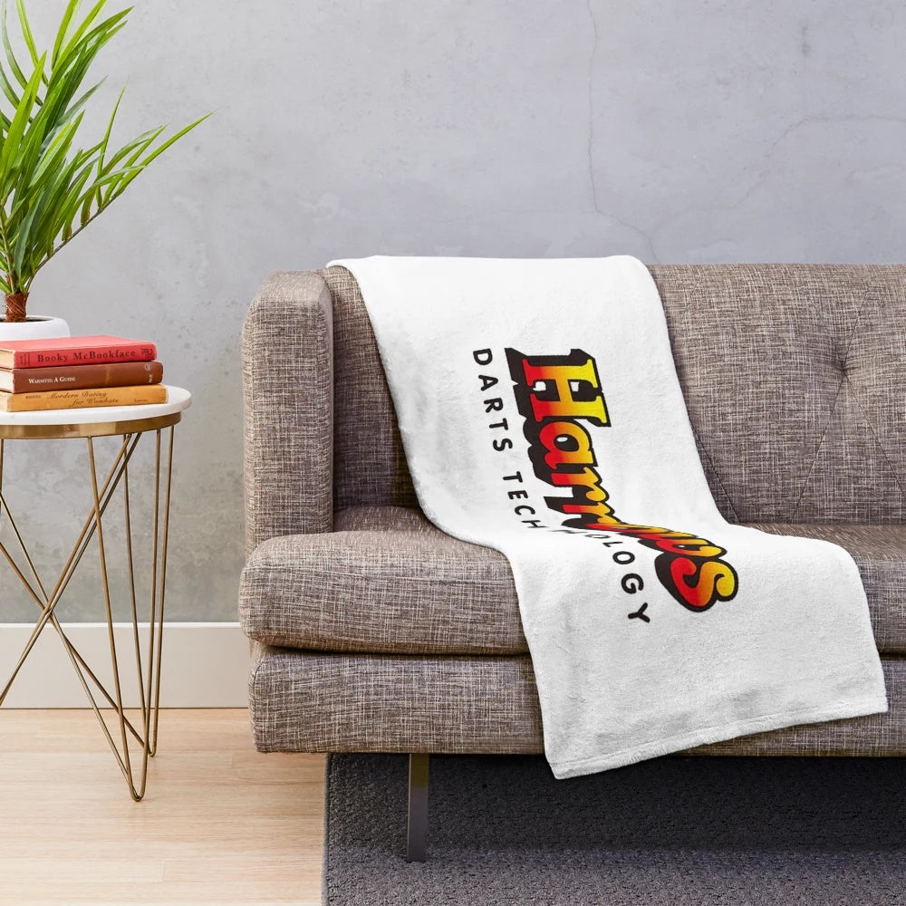 Darts-themed plush throw blanket with dart board design