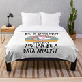 Data analyst unicorn plush blanket