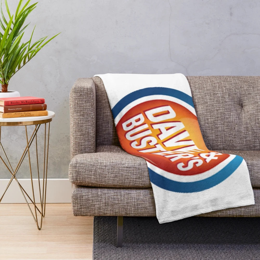 Soft and comfortable Dave & Buster's-inspired plush blanket featuring the iconic logo