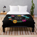 Dave Matthews Band Inspired Plush Blanket with Floral and Life Quotes Design