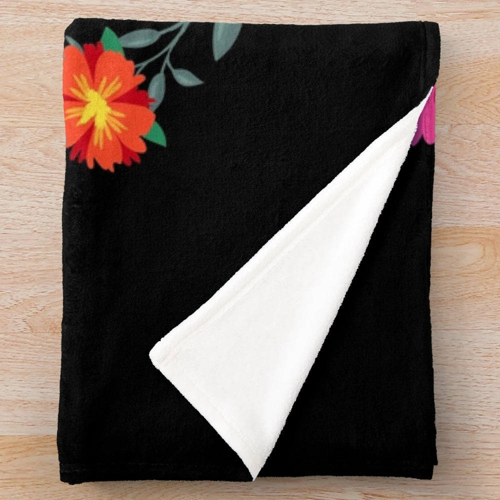 Dave Matthews Band Inspired Plush Blanket with Floral and Life Quotes Design