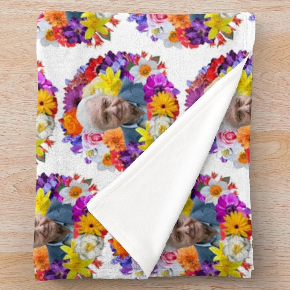 David Attenborough inspired plush blanket with nature and wildlife design