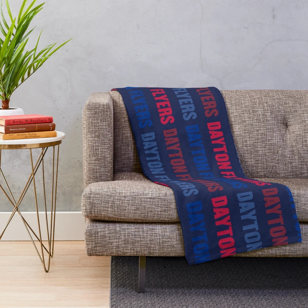 Dayton Flyers Pattern Plush Blanket for College Basketball Fans