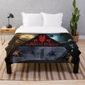 Dead Space inspired plush blanket featuring necromorphs and the character Isaac Clarke