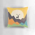 A soft, plush deer-themed pillow with a geometric design, perfect for adding natural charm to your living space.