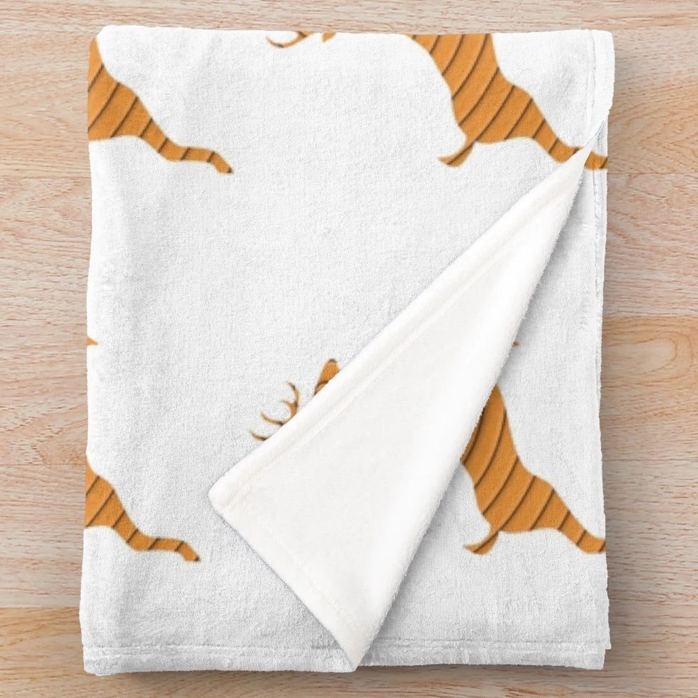 Soft and plush deer-themed blanket with abstract, colorful design