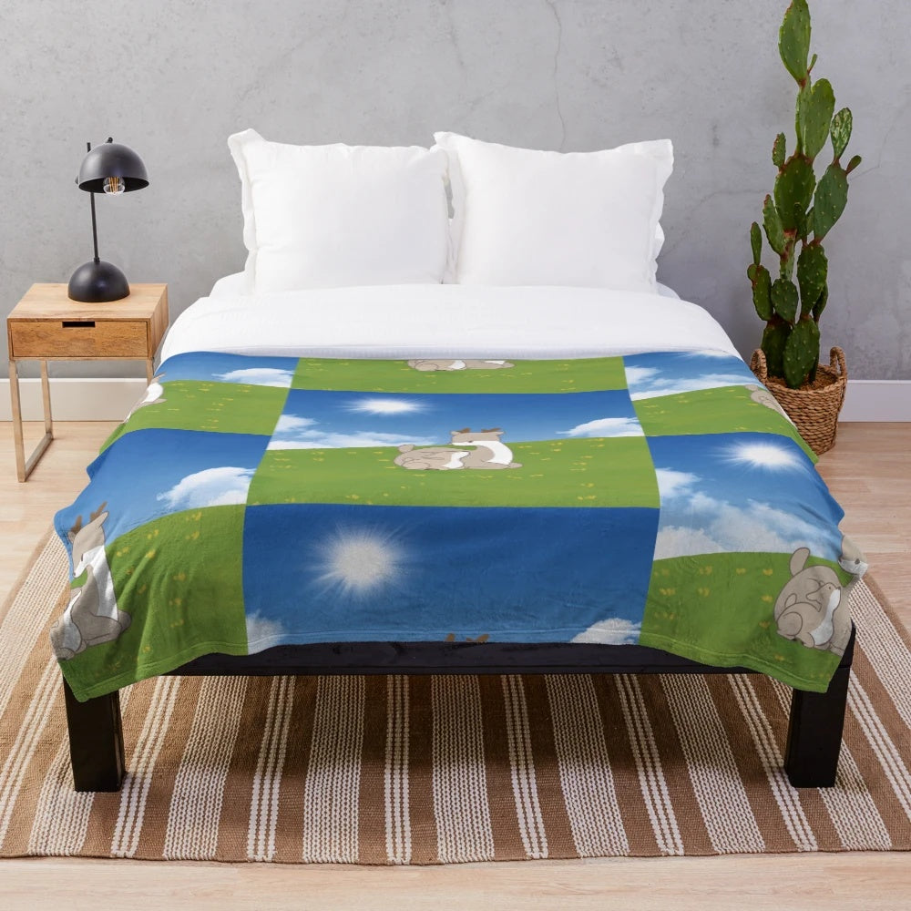 Soft and plush deer print blanket for a cozy outdoor or indoor experience
