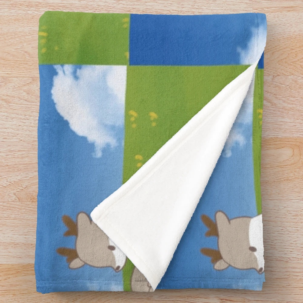 Soft and plush deer print blanket for a cozy outdoor or indoor experience