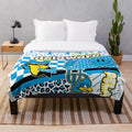 Soft and comfortable plush blanket featuring a delaware-inspired design