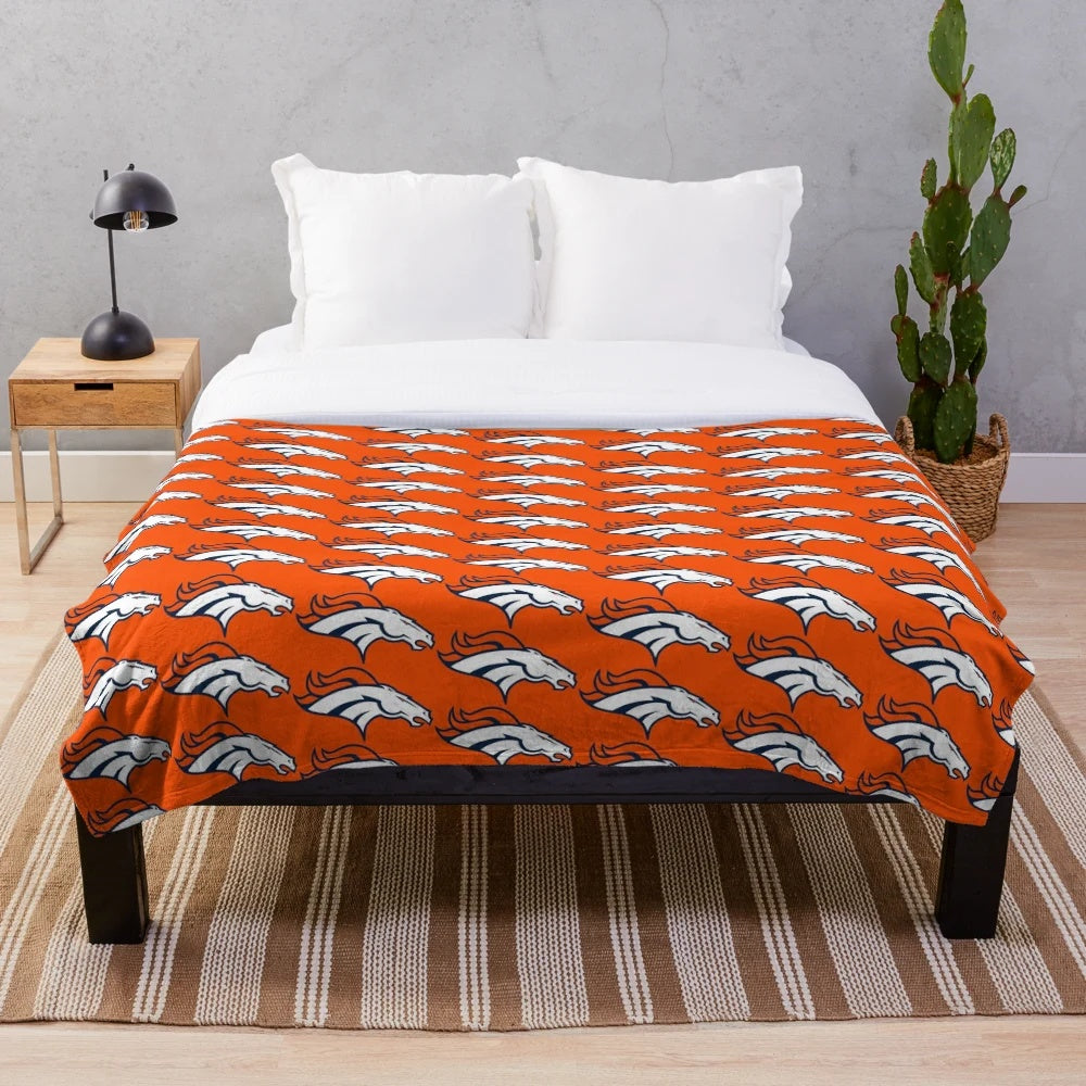 Denver Broncos plush blanket with team logo