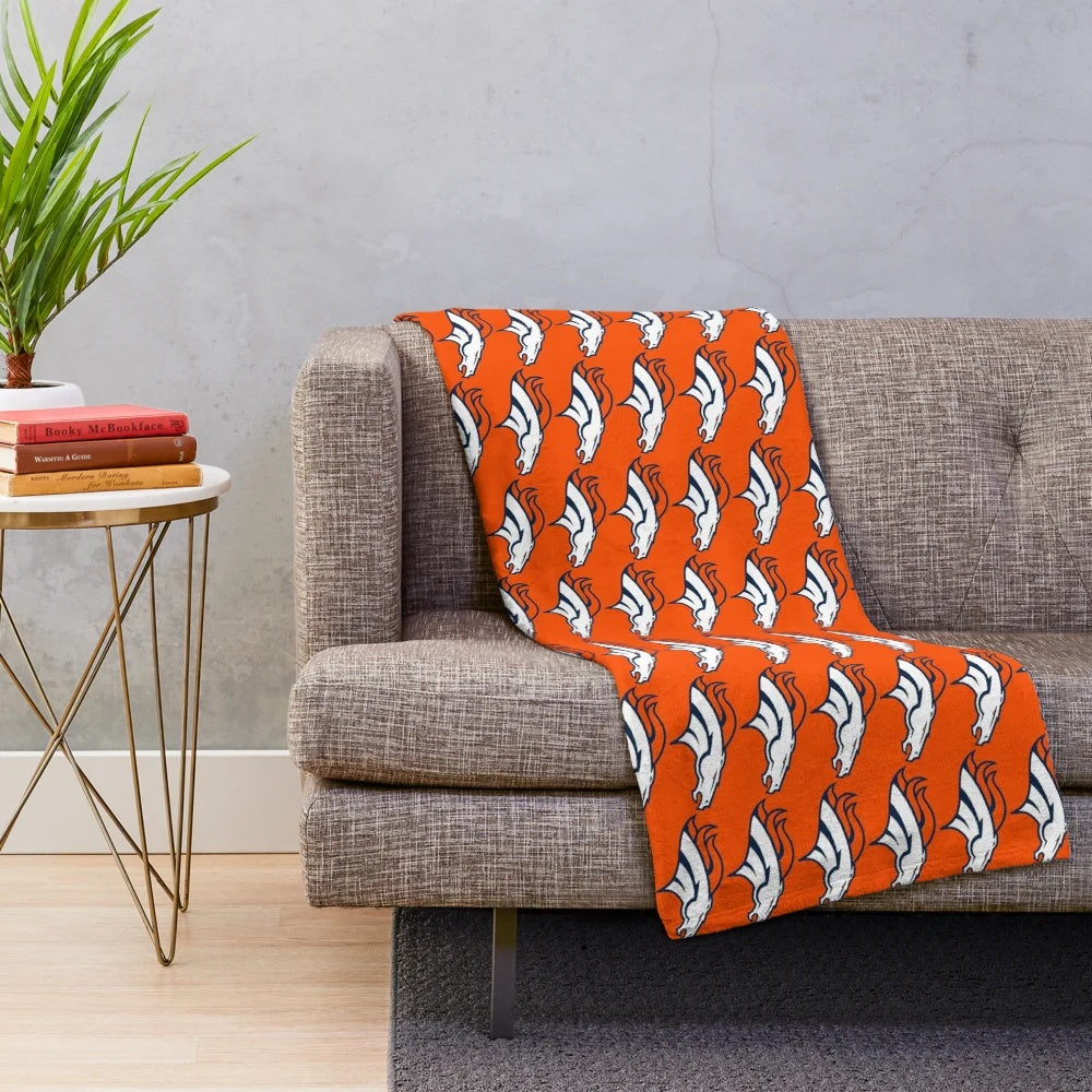 Denver Broncos plush blanket with team logo