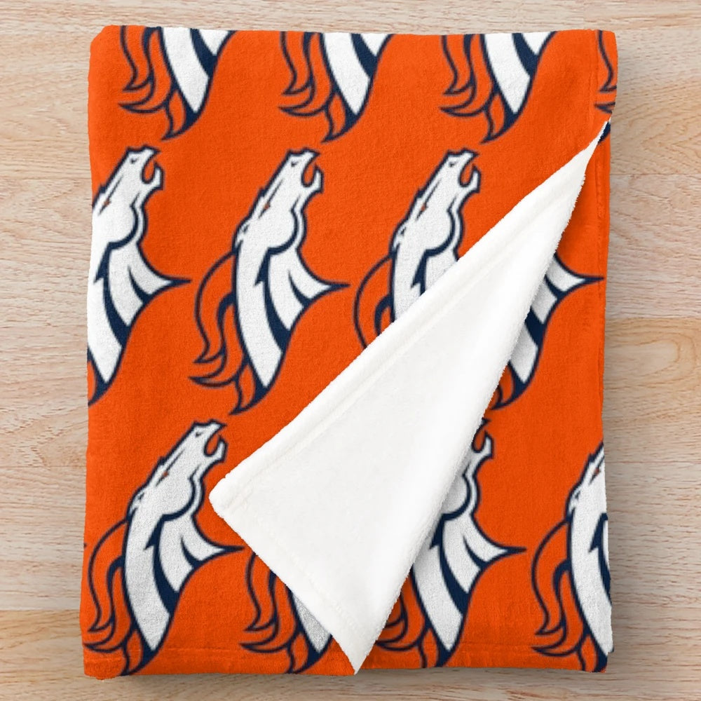 Denver Broncos plush blanket with team logo