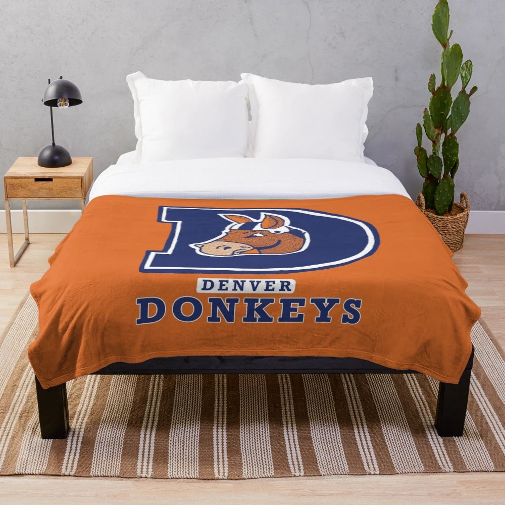 Denver Donkeys plush blanket with team logo